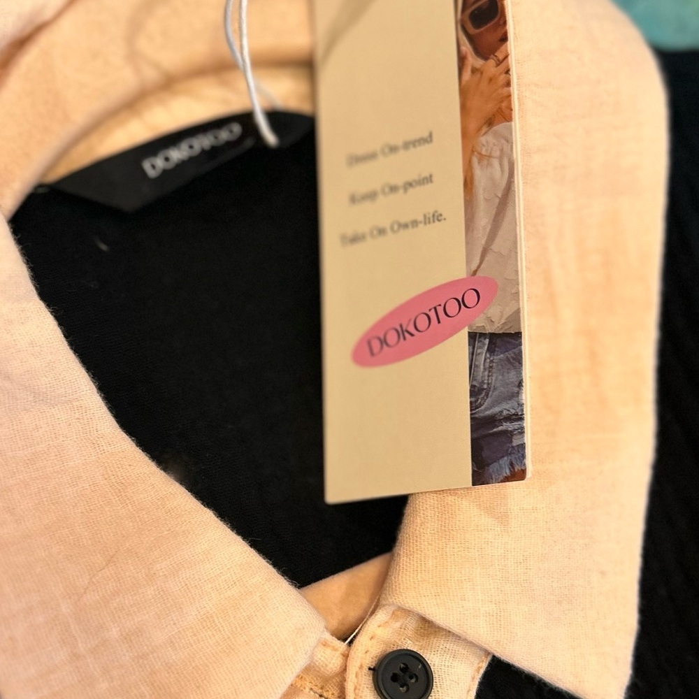 Soft Color-block Button Down - Picture 5 of 10